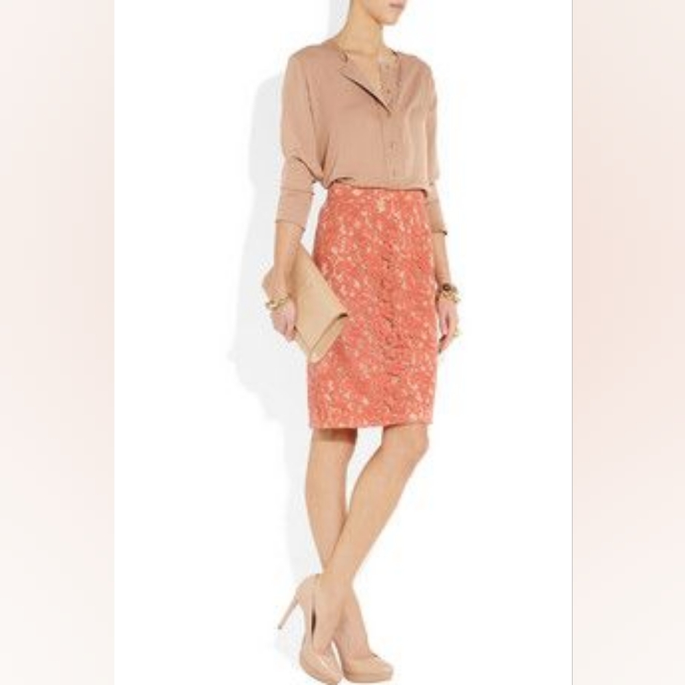 NWT Moschino Cheap & Chic Peach Lace Pencil Skirt sz 4